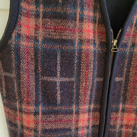 South Dudley Full Zip‎ Wool Plaid Vest Size L - Picture 3 of 8